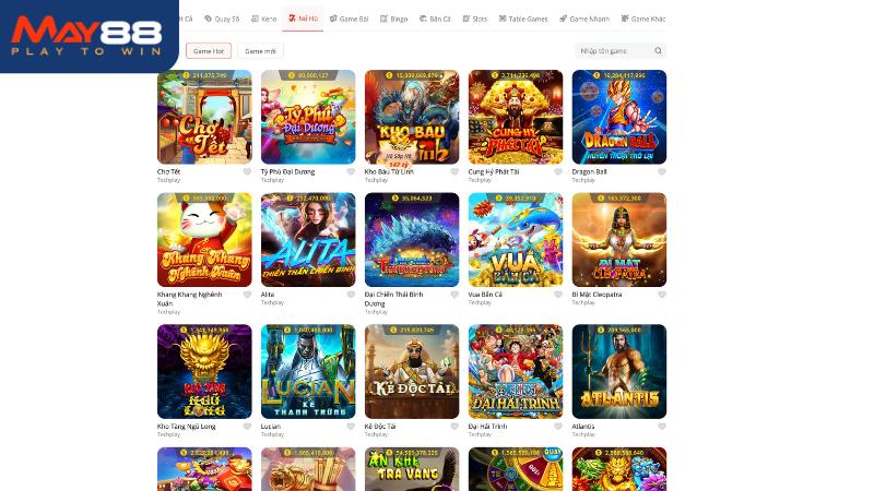 Tham gia sảnh Slot Game May88 với nhiều chủ đề phong phú